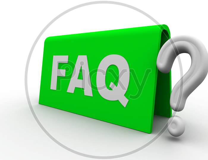 A FAQ or Frequently Asked Questions Board Isolated with White Background