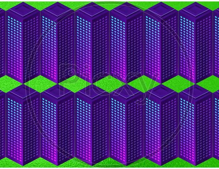 Digital Textile Design Of Big Block On Abstract Background