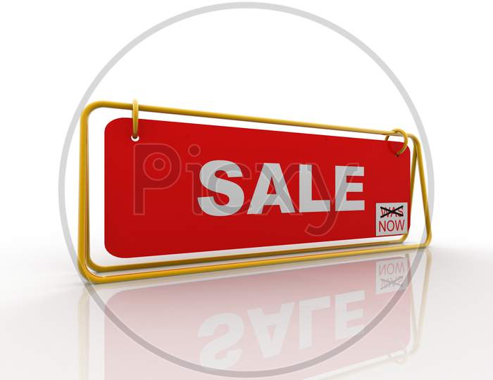 SALE Board on White Background