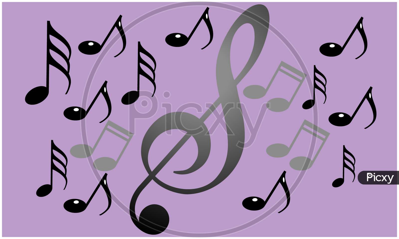 Several Music Sign On Abstract Background