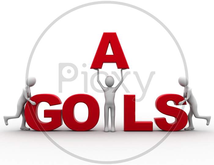 People Holding GOALS Text