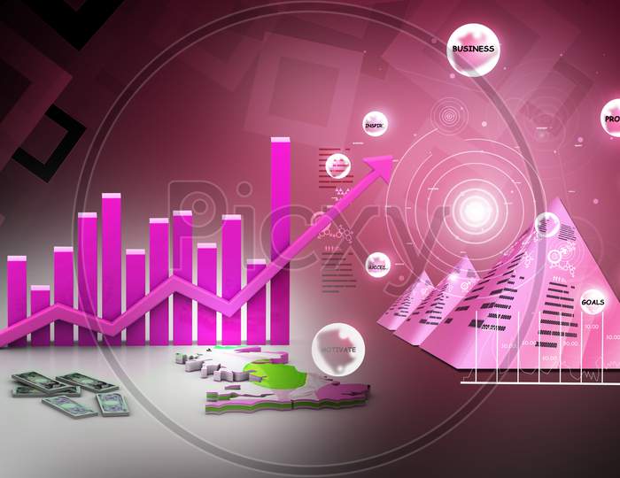 A Fluctuated Growth Bar with Coloured Background