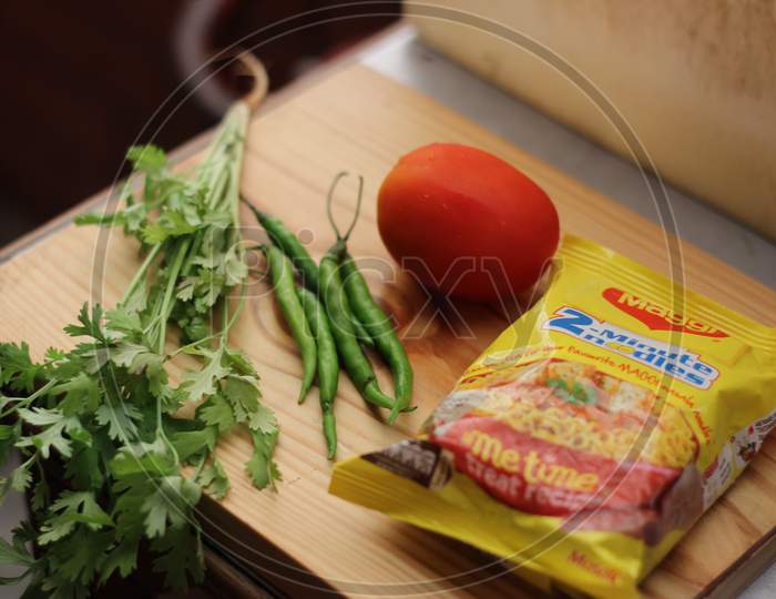 Preparing for Vegetable Maggi noodles