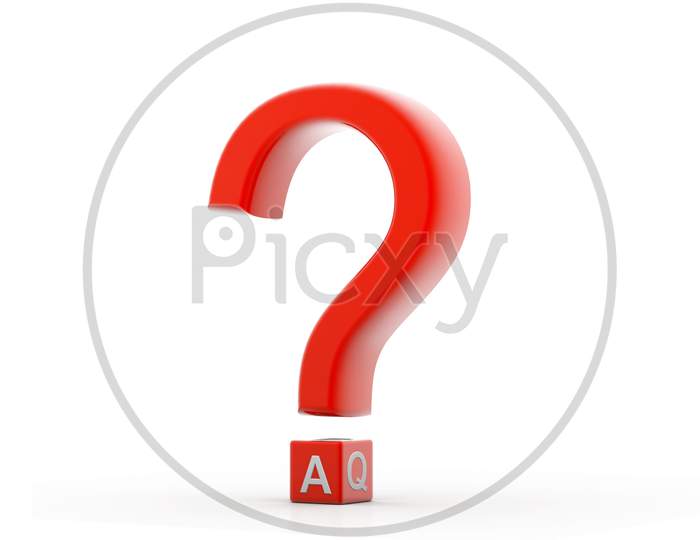 Question Mark Symbol on a White Background
