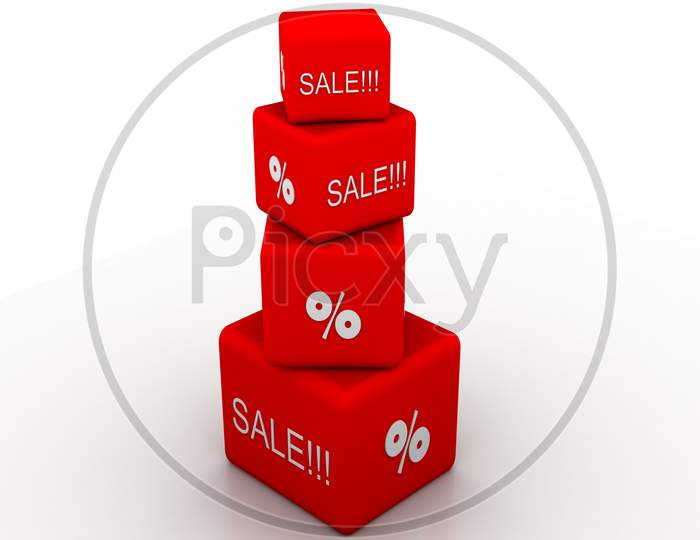 Sale Texted Blocks with Percentage Symbol