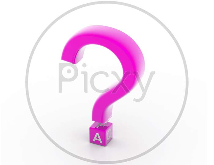 Question Mark Symbol on White Background