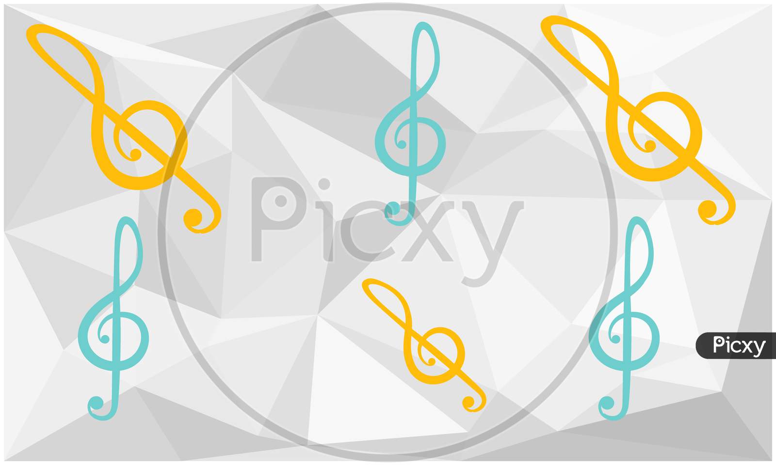Collection Of Music Art On Abstract Background