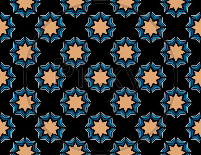 Seamless Ornamental Stars Vector Pattern
