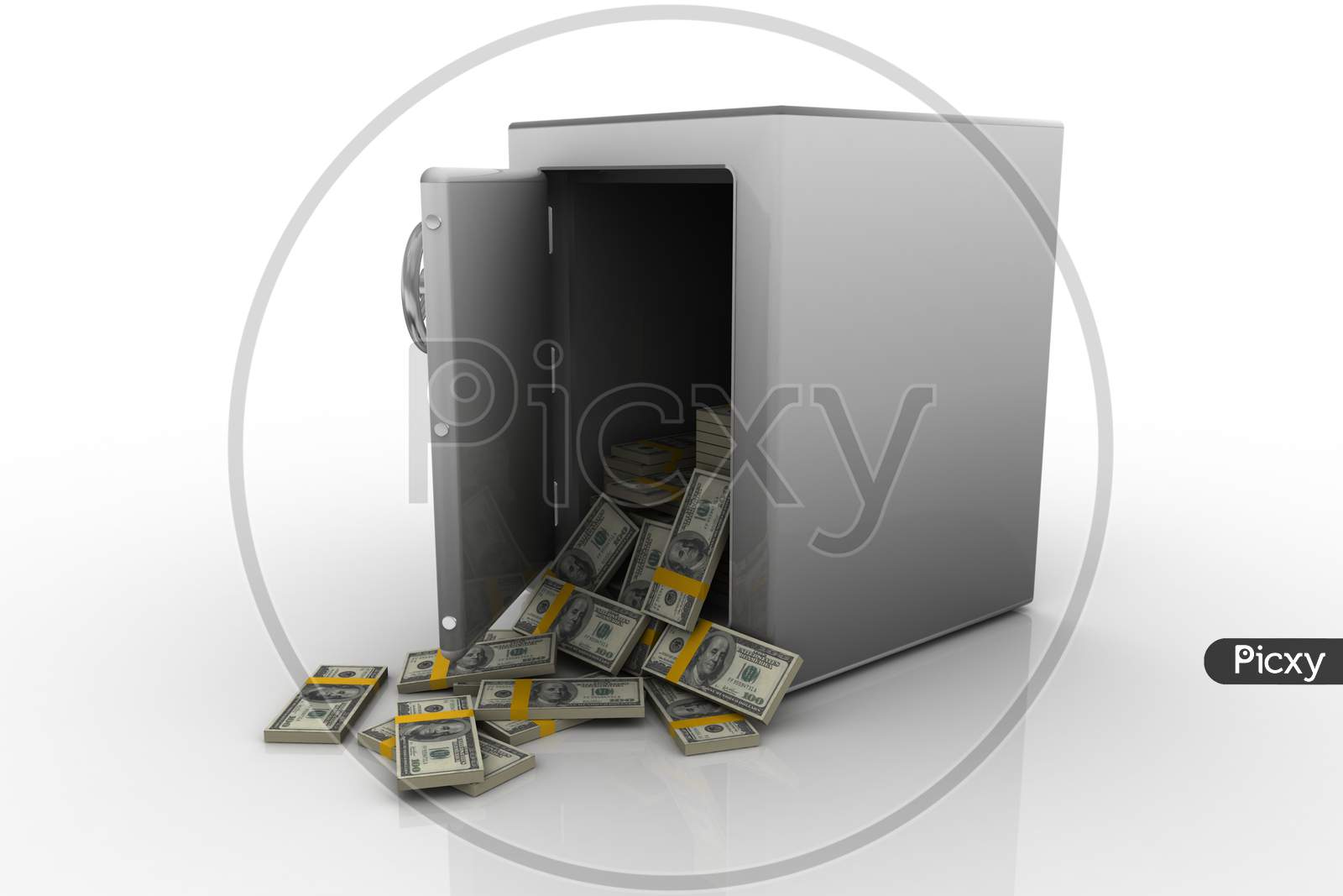 A Locker with Dollar Currency Notes