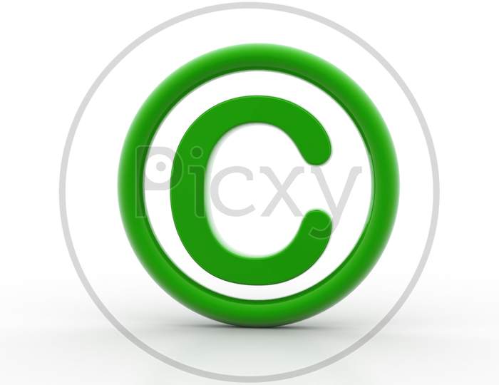 Copyright Symbol on White Background