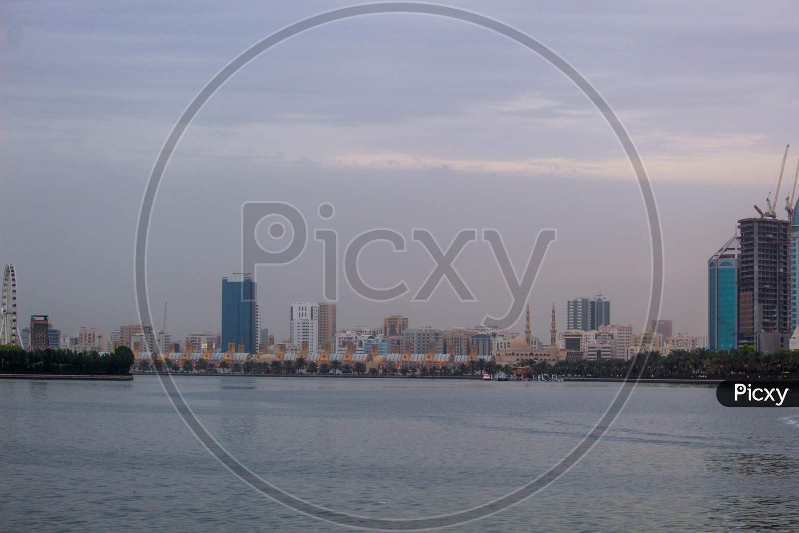Landscape Of Al-Rolla Area, Central Souq, Corniche And Sea Sharjah, Uae.