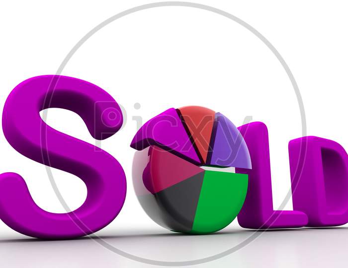 Sold Text with Pie Chart