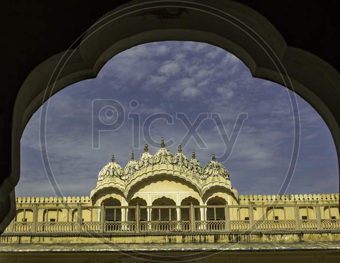 Wide Angle View Of A Palace Located In Jaipur City Rajasthan, India