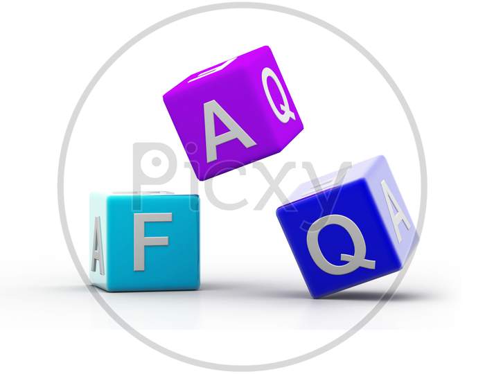 FAQ or Frequently Asked Questions text on Blocks