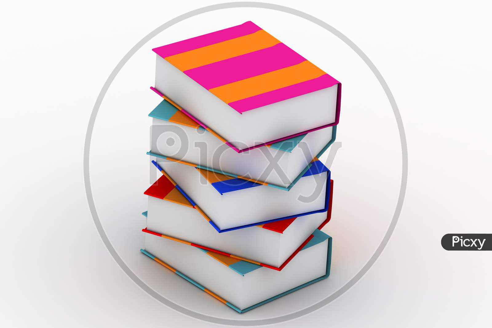 A Set of Books Isolated with White Background