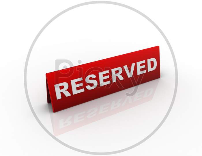 Reserved Board on White Background
