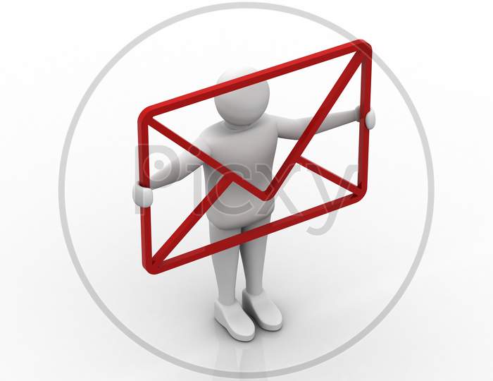 Concept of Person Holding a Mail