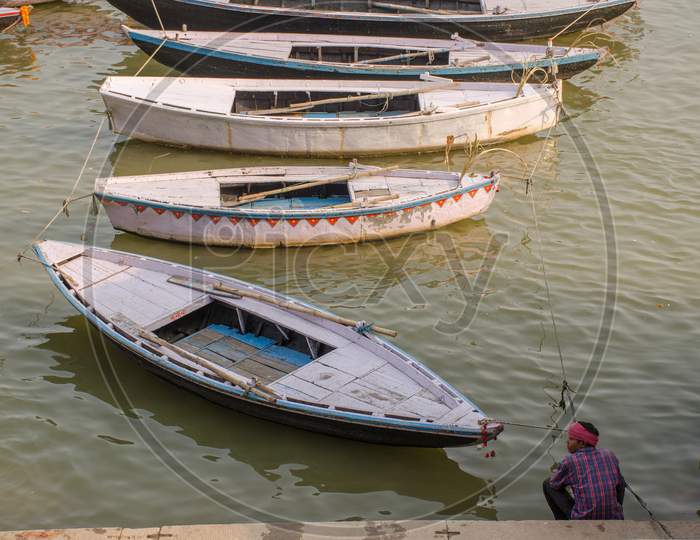 boats pattern at varanasi