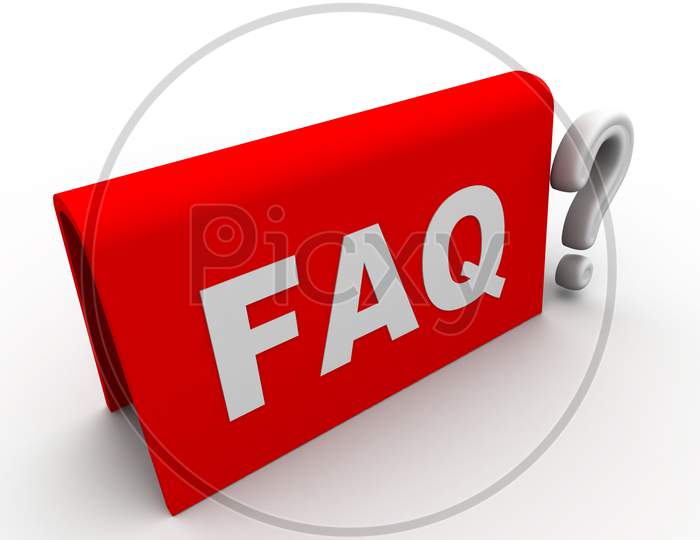 FAQ or Frequently Asked Question Board Isolated with White Background