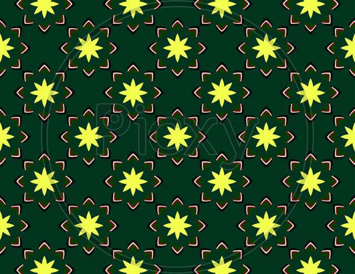 Seamless Pattern From Stars, Ornamental Vector Backdrop.