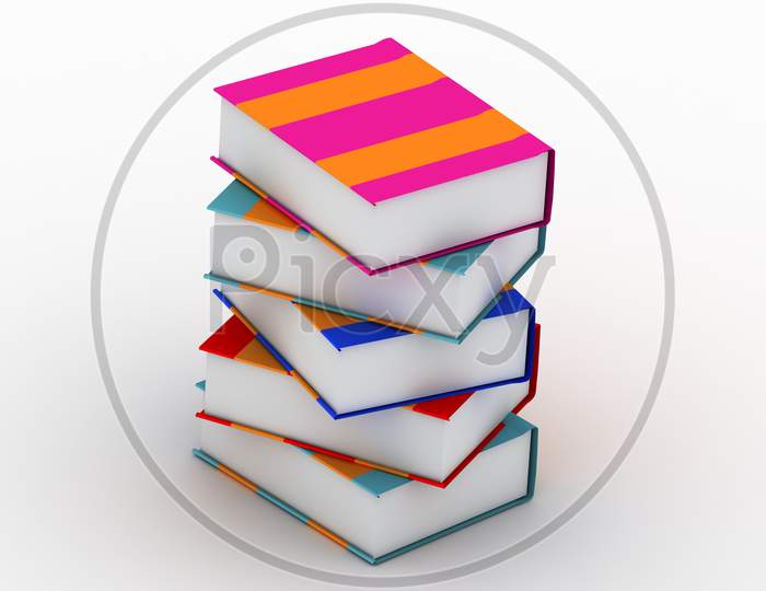 A Set of Books Isolated with White Background