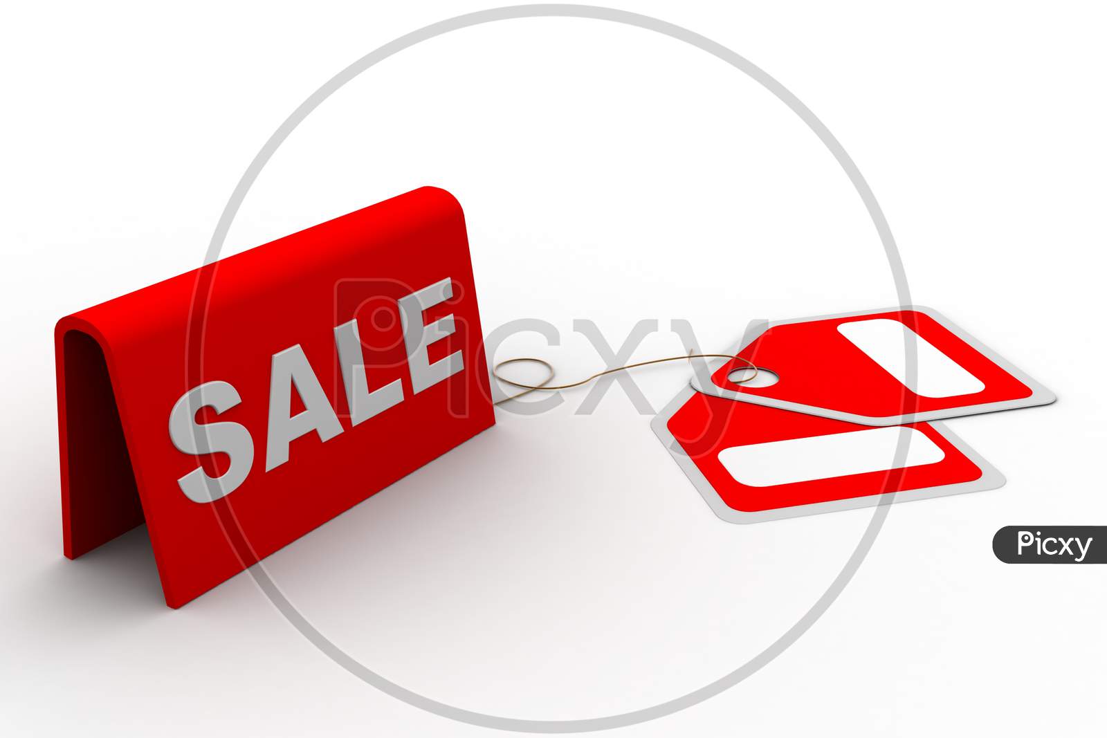 Sale Board on White Background