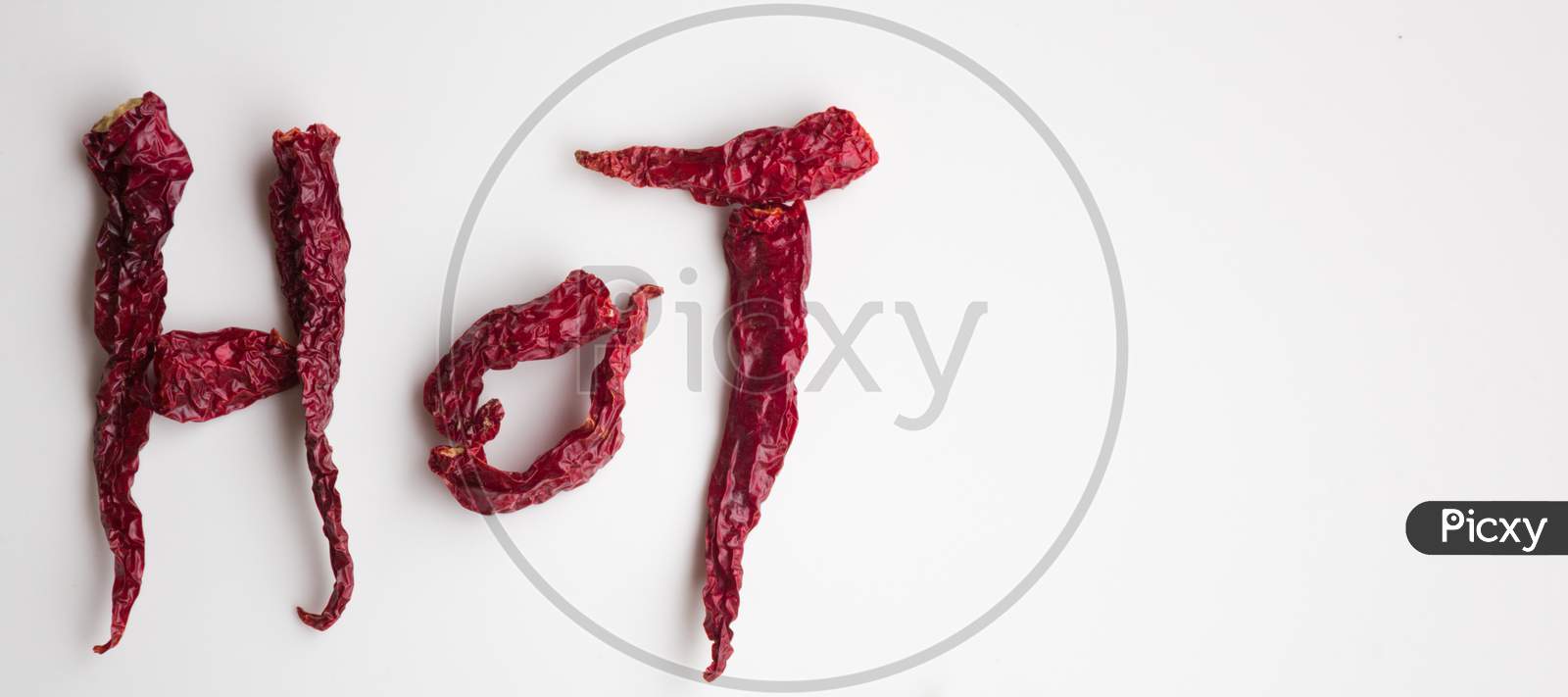 Indian Red Chilies in a pattern in food photography.