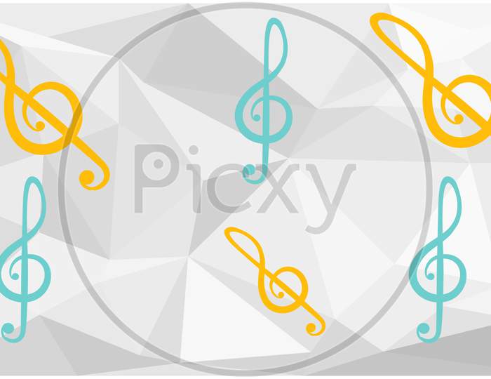 Collection Of Music Art On Abstract Background