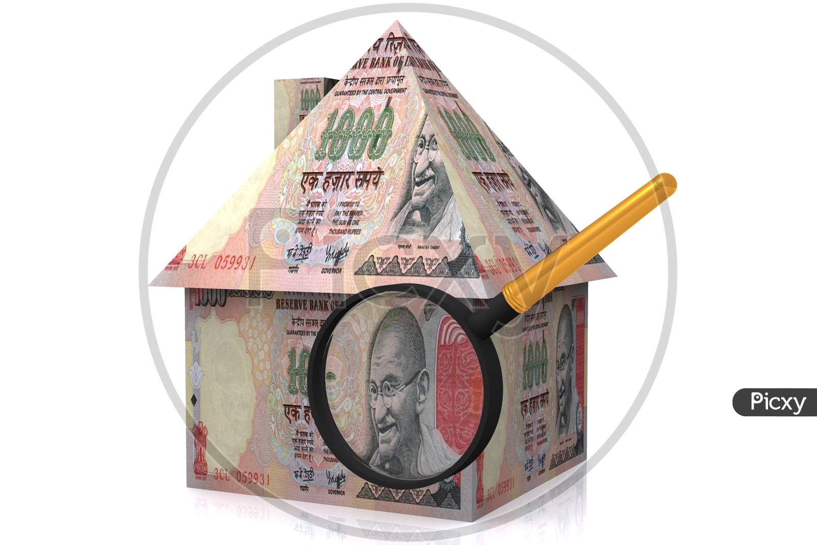 A House built with Indian Currency Notes