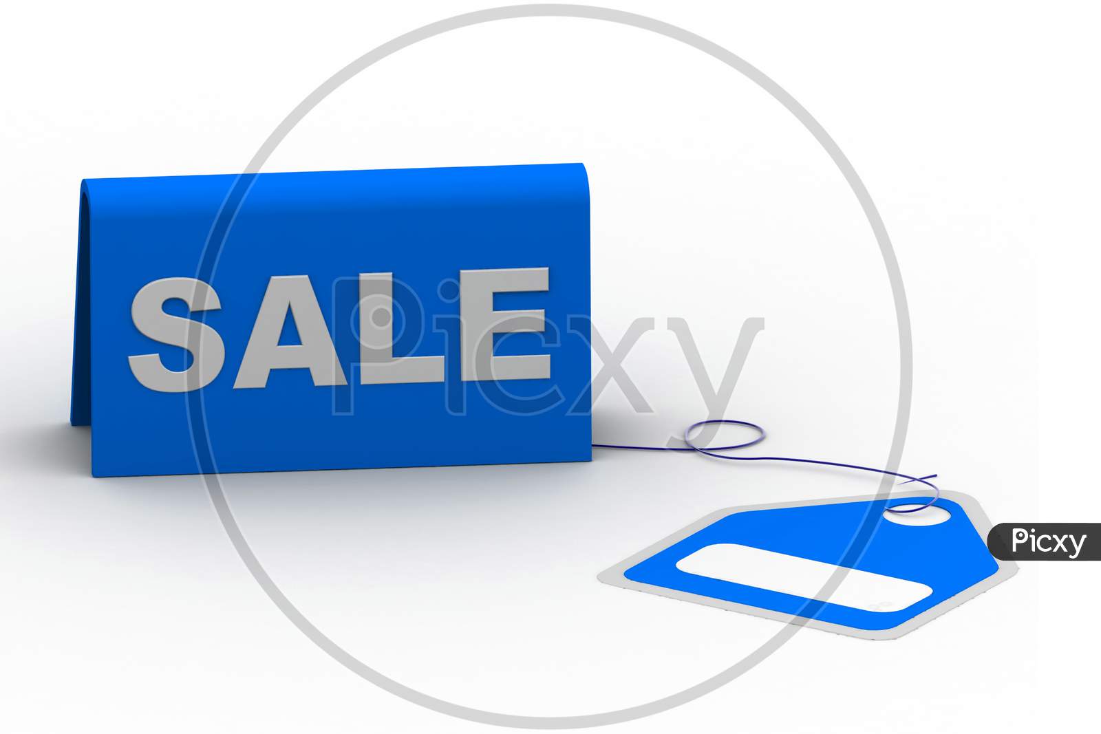 Sale Board with Tag Isolated with White Background