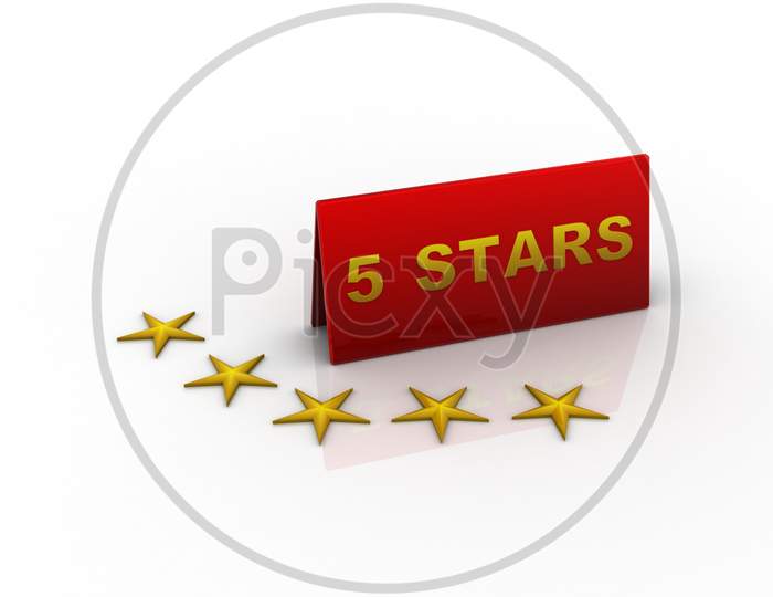 5 Stars Board Isolated with White Background