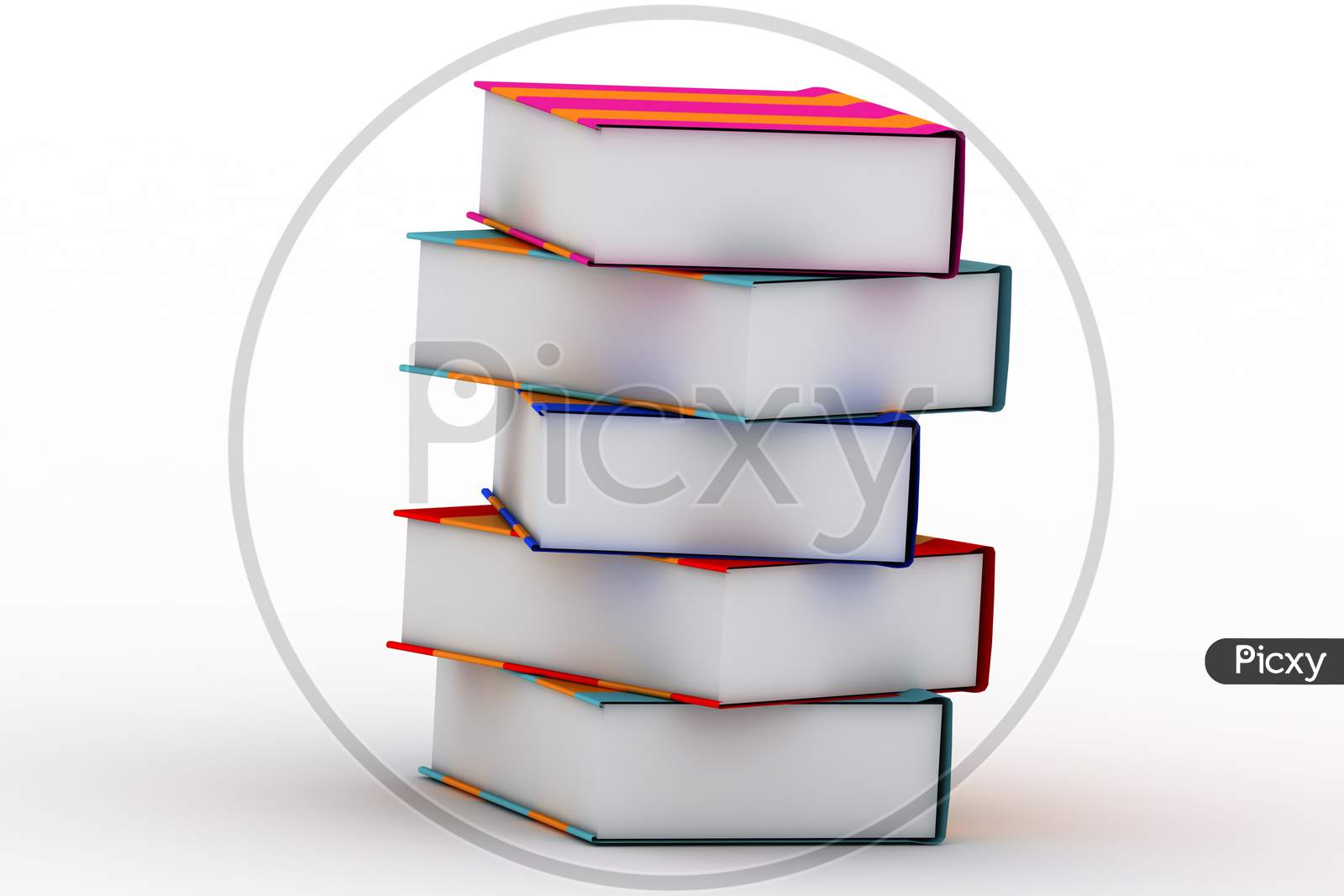 A Set of Books with White Background