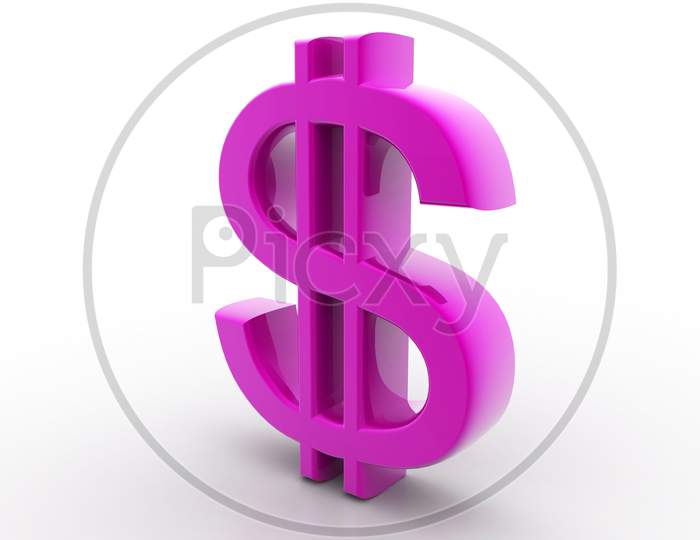 Dollar Currency Symbol Isolated with White Background