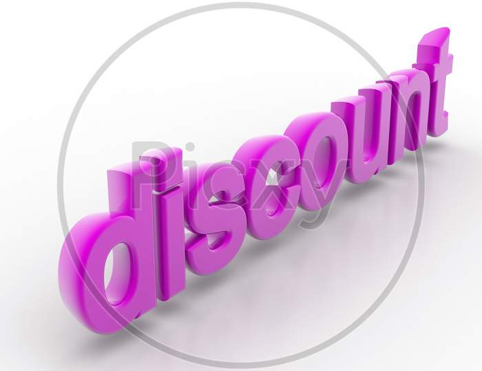 Discount Text on White Background