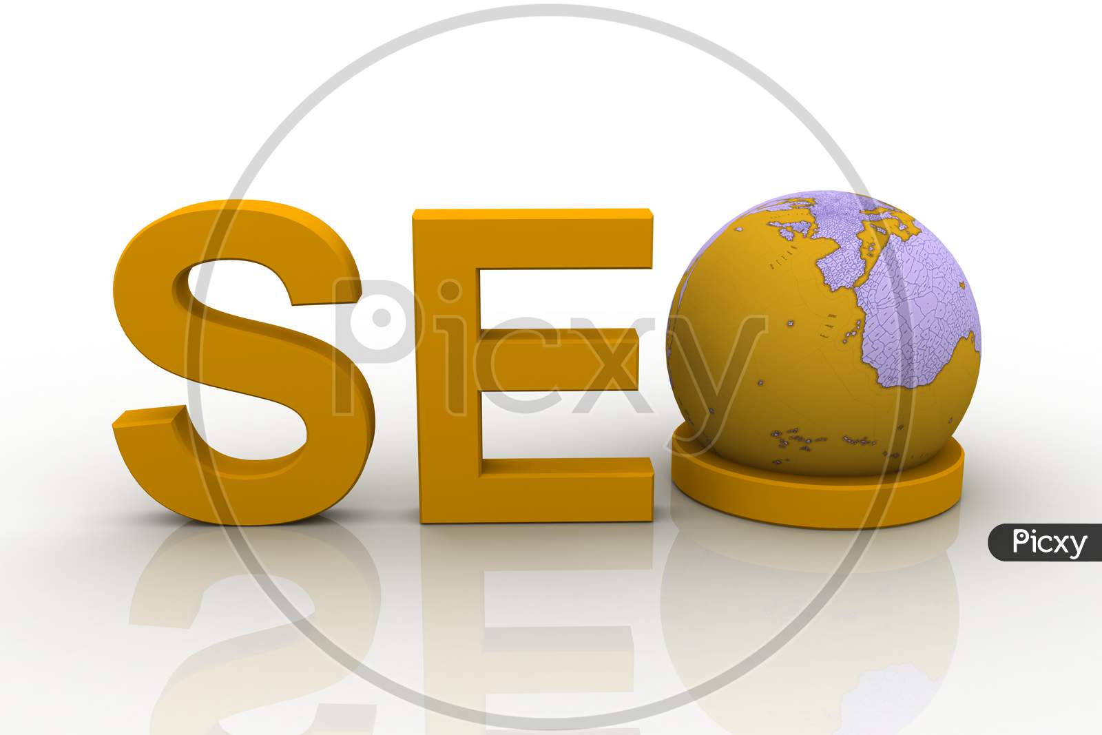 SEO Text with a Globe
