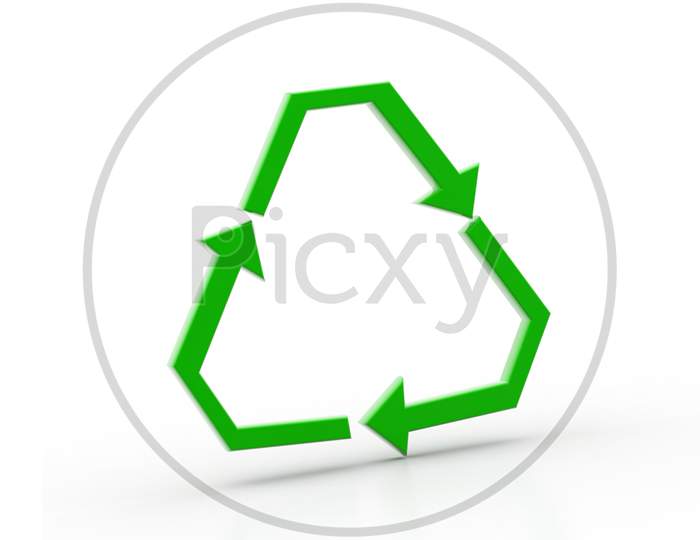 Recycle Icon on White Background