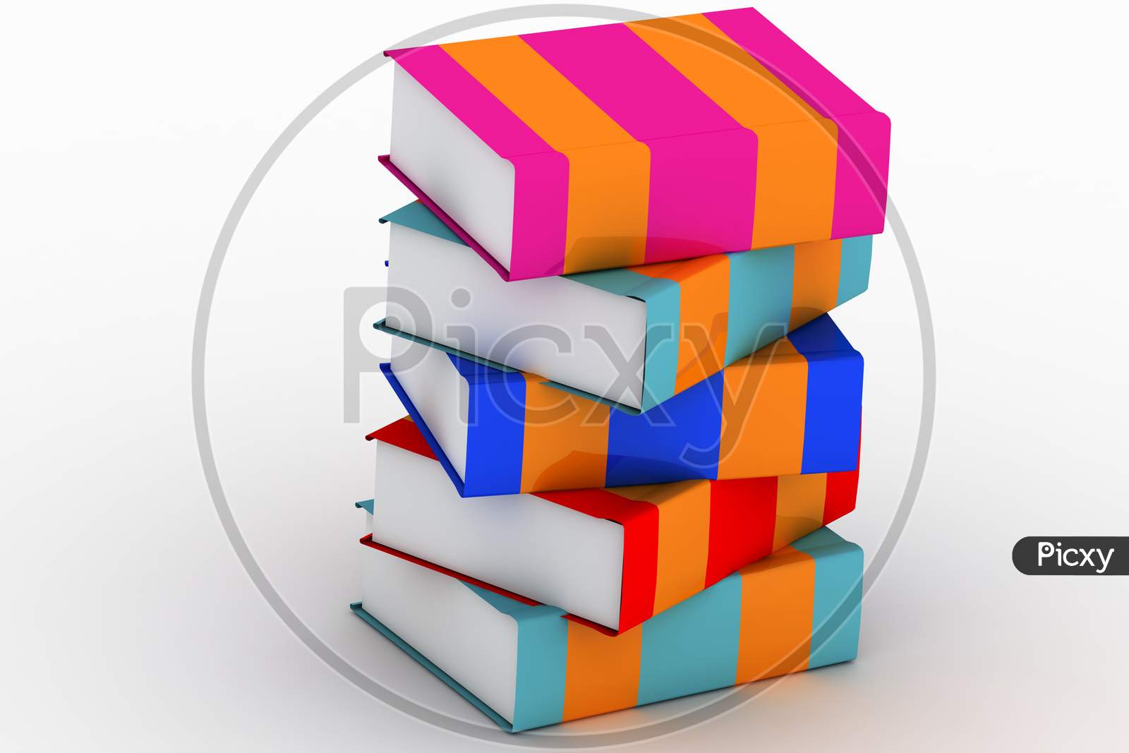 A Set of Books on a White Background