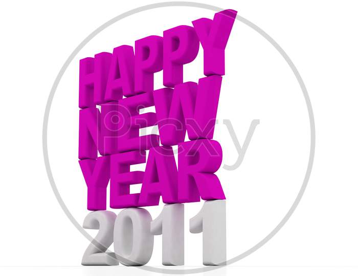 Happy New Year 2011 with White Background