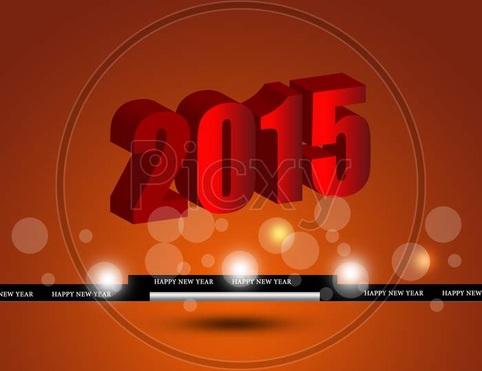Happy New Year 2015 in Coloured Background