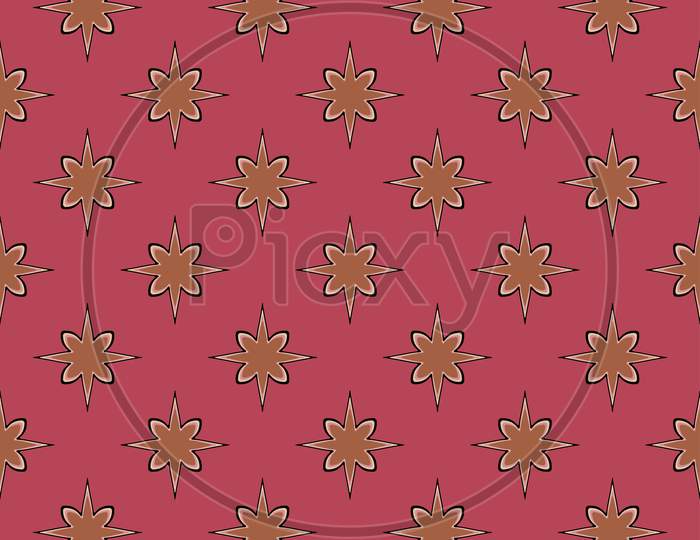 Seamless Geometric Abstract Pattern On Pink Background