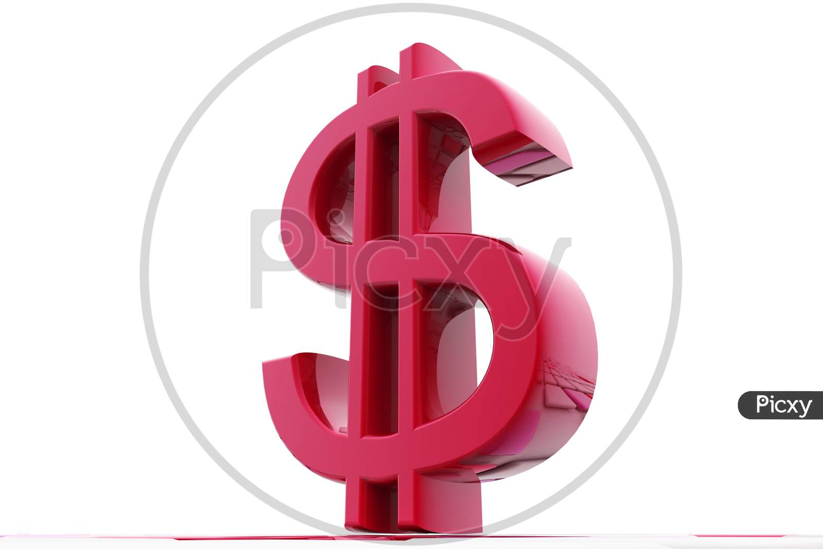 Dollar Currency Symbol on White Background