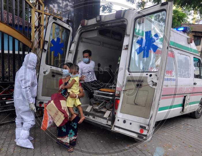 Coronavirus suspected patients being bought by an ambulance to a government hospital in Guwahati, Assam on July 06,2020.
