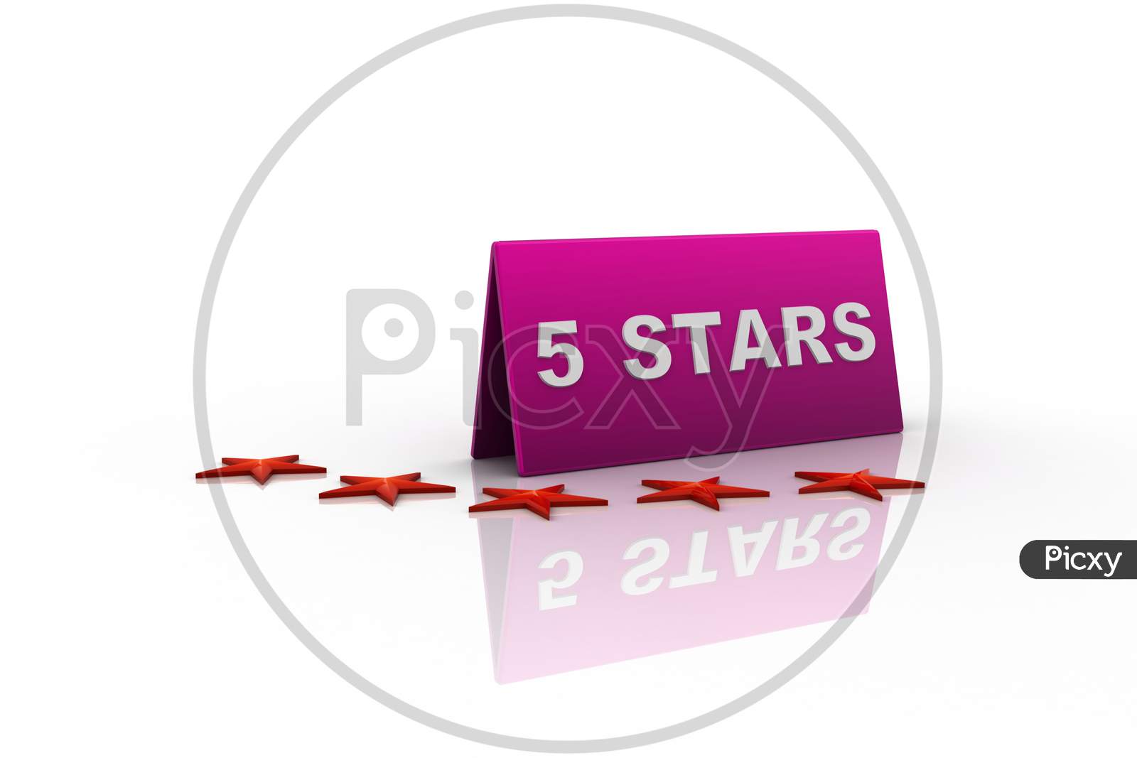 5 Stars Rating Board on White Background