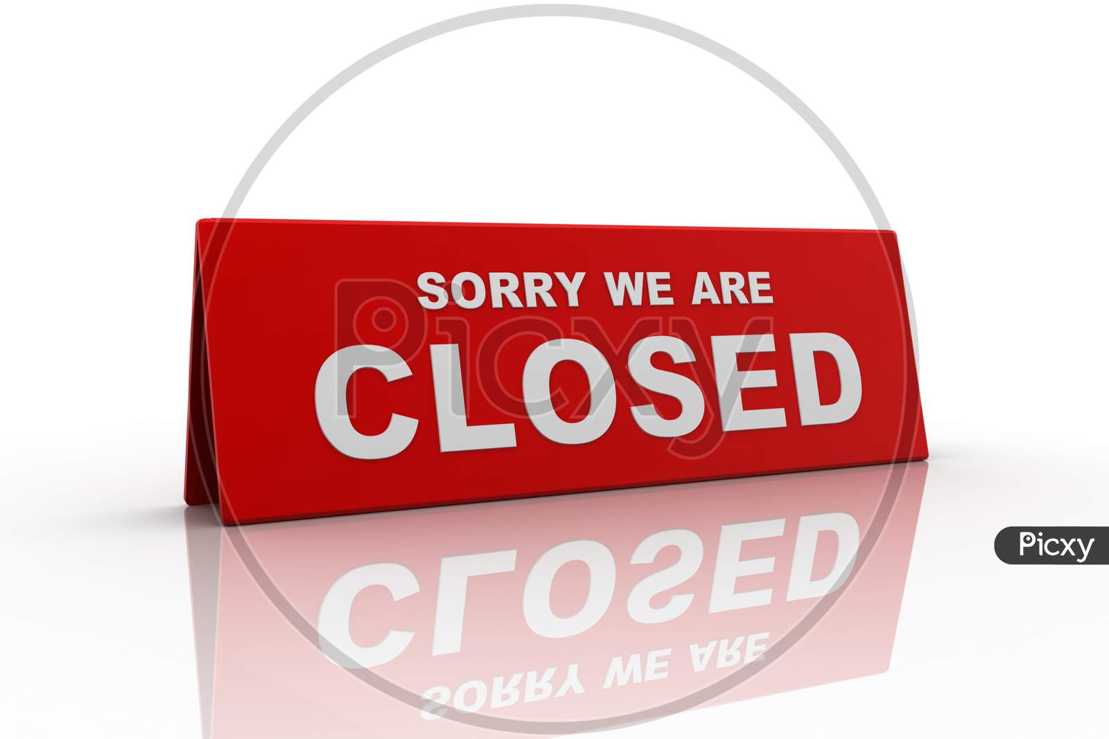Sorry We are closed Board on White Background