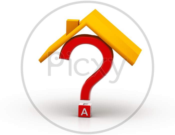 A Question Mark with House Roof Top