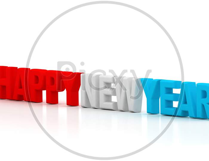 Happy New Year Isolated with White Background