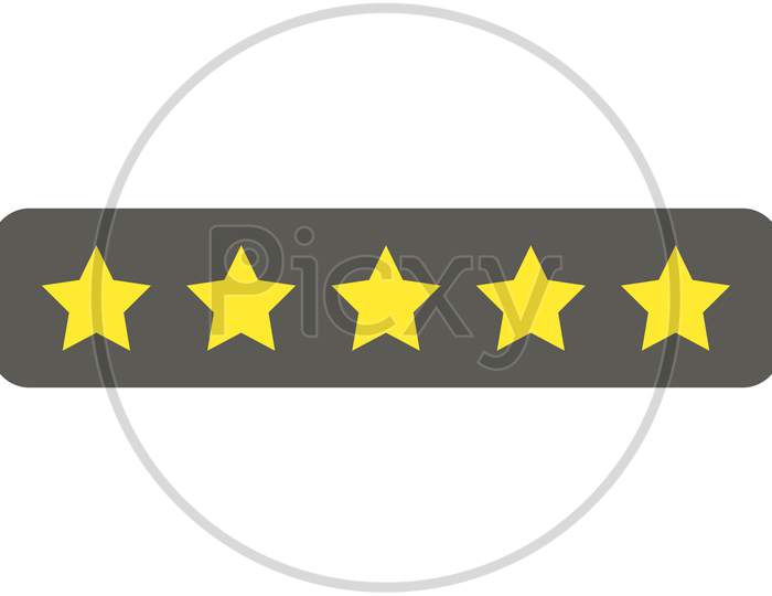 Customer Five Star Product Rating Review Symbol Trendy Flat Style Vector Icon.Symbol For Your Web Site Design, Logo, App Ui.