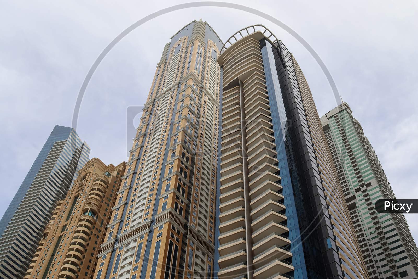 Luxury modern skyscrapers in the center of Dubai city. United Arab Emirates.
