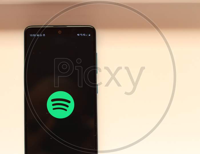 Spotify application on mobile phone.