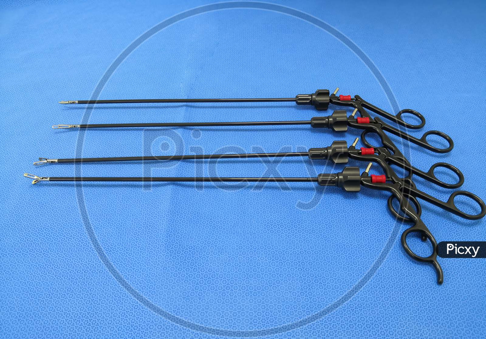 Arranged Laparoscopic Surgical Instruments